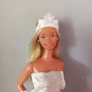 Blonde Vintage Supersize Barbie Fashion Doll in White Star Tiara
